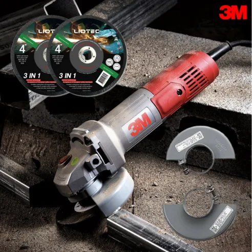 3M 정품 전동 핸드 그라인더 4CG-2 + 리오 스텐 절단석 4인치 2장