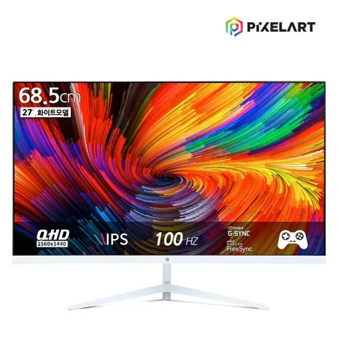 "픽셀아트 모니터 시리즈: 고해상도와 뛰어난 주사율로 완벽한 시청 경험" 1 픽셀아트 PIXELART PAQ2710W 화이트 100Hz QHD IPS 27형 모니터 무결점