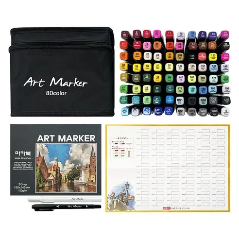 "아트마카: 창의력을 자극하는 80색 마카펜 세트로 완벽한 아트 경험!" 1 동아피엠에스 아트마카 마카펜 케이스 세트, 80색, 1세트